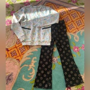 Star Print Pants and my little pony Patterned Sweatshirt Set 6-6x